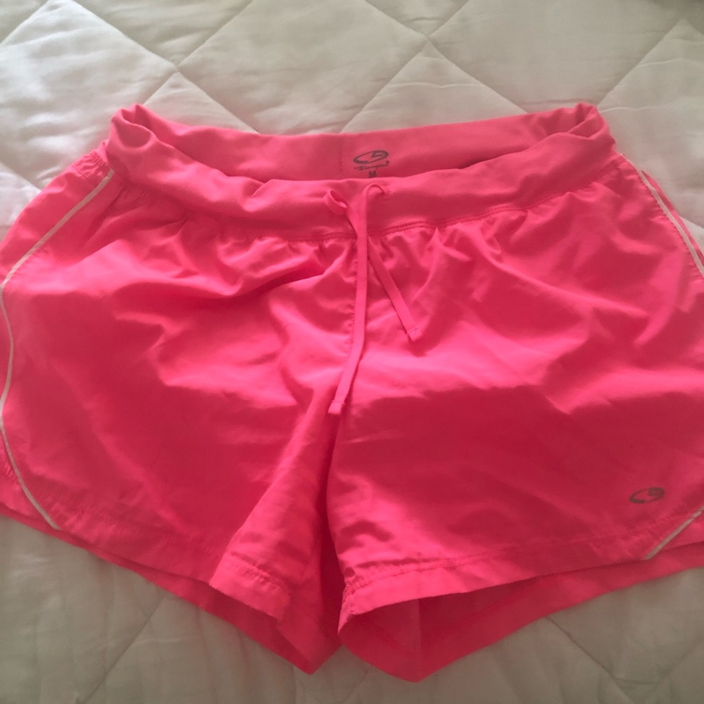 Champion Women's Neon Pink Athletic Shorts with Drawstring